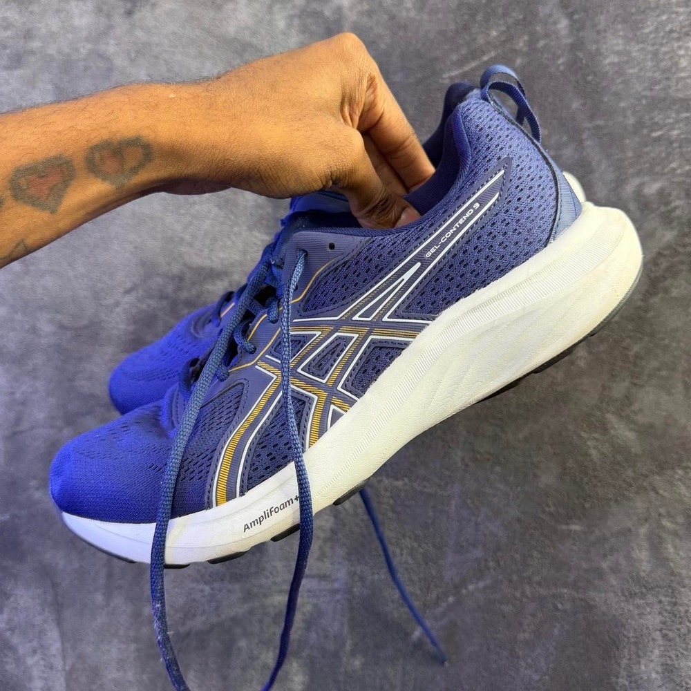 ASICS Gel-Contend 9 Running Shoes Men's Size 9.5 Extra Wide Blue Yellow